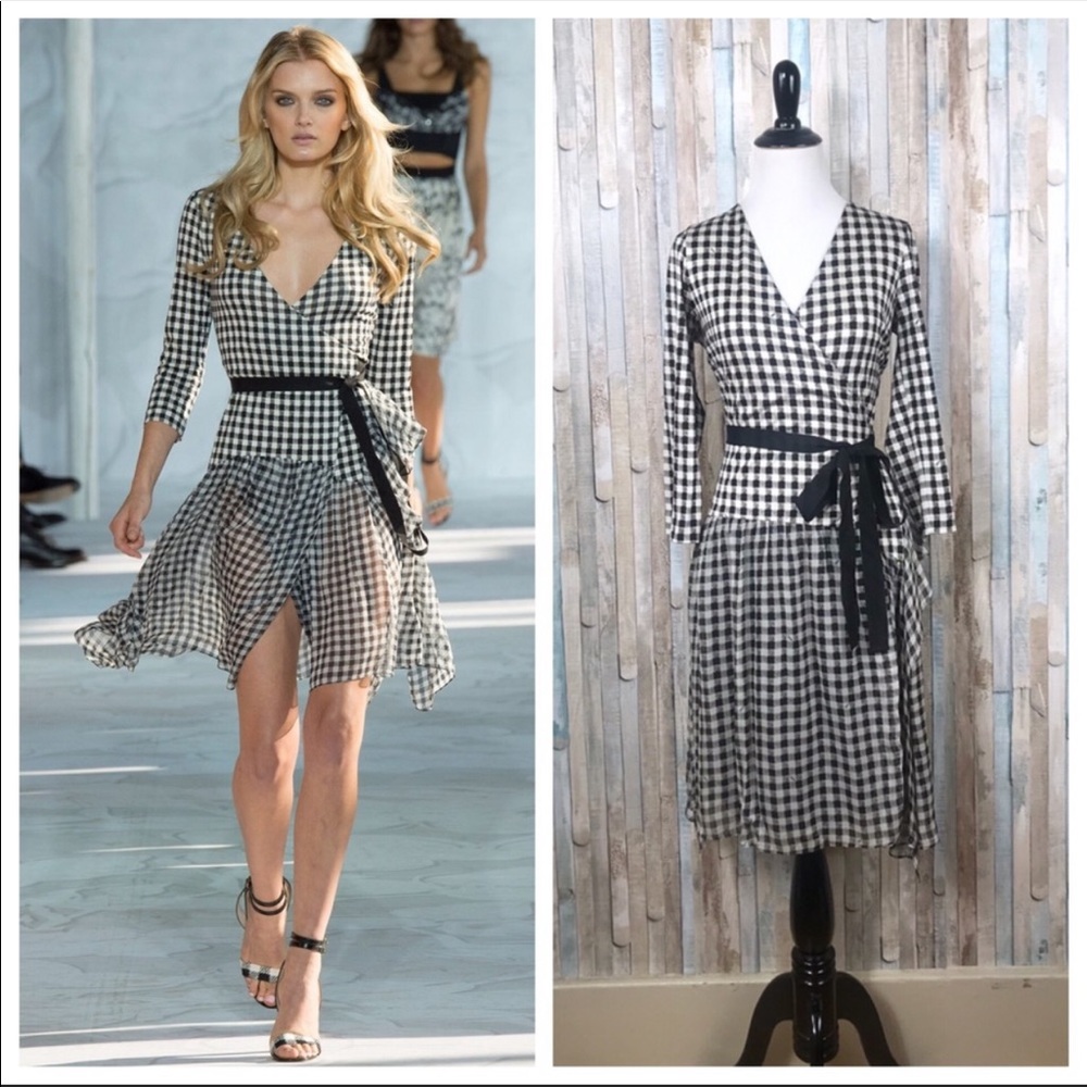 DVF Black & White Riviera dress. Size:8